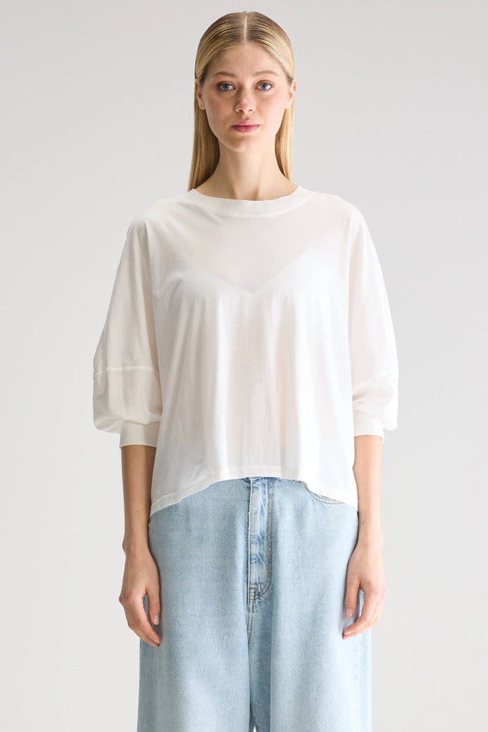 Bellerose T-Shirt À Manches Ballon Blanc Pour Femmes