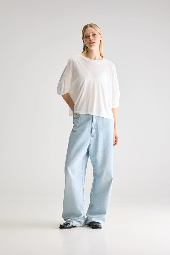 Bellerose T-Shirt À Manches Ballon Blanc Pour Femmes