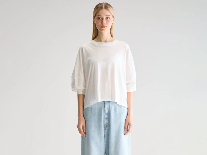 Bellerose T-Shirt À Manches Ballon Blanc Pour Femmes