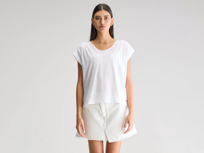 Bellerose T-Shirt À Manches Ballon Blanc Pour Femmes