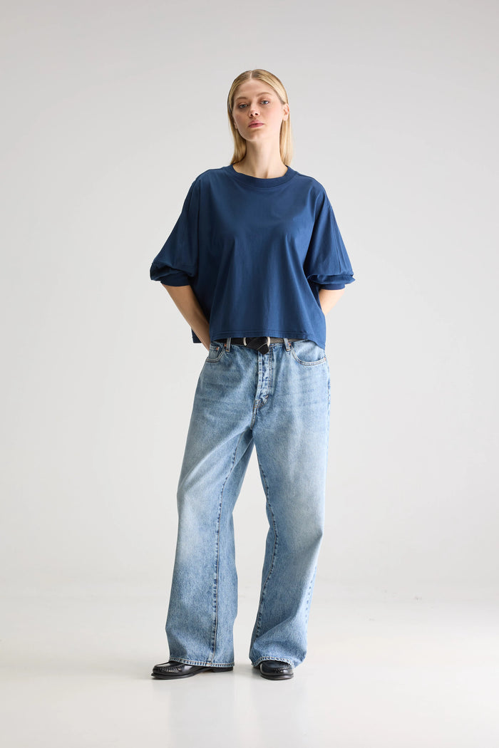 Bellerose T-Shirt À Manches Ballon Bleu Pour Femmes