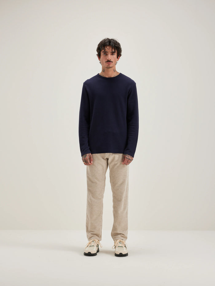 Bellerose T-shirt à Manches Longues Bleu Marine Pour Hommes