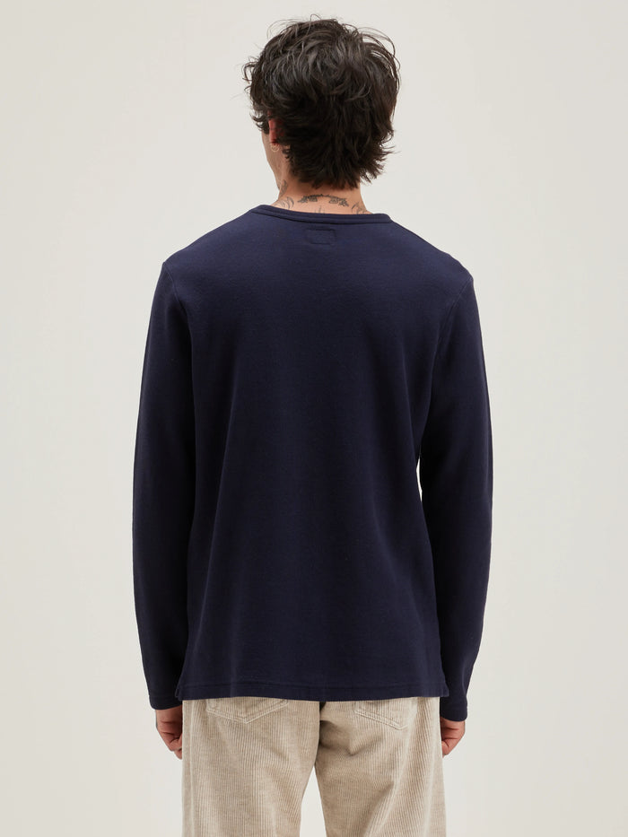 Bellerose T-shirt à Manches Longues Bleu Marine Pour Hommes