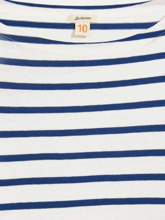 Bellerose T-shirt Col Rond à Rayures Nautiques Pour Filles