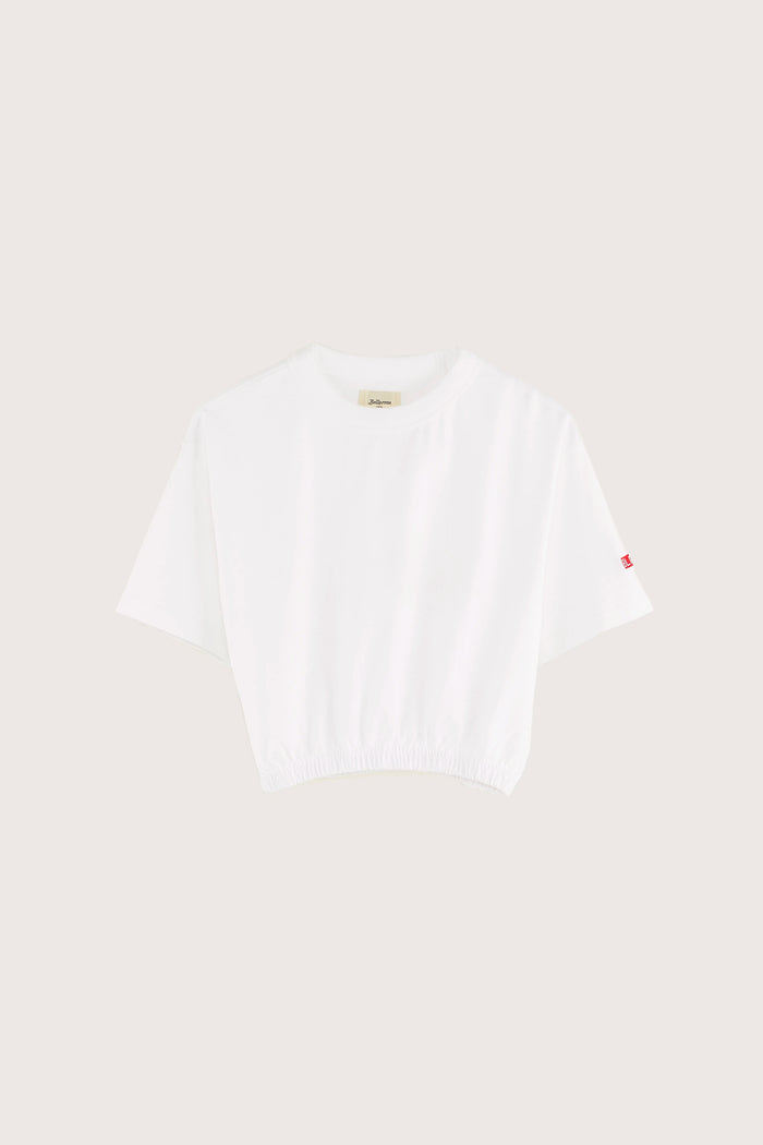 Bellerose T-shirt Court Blanc Manches Courtes Pour Filles