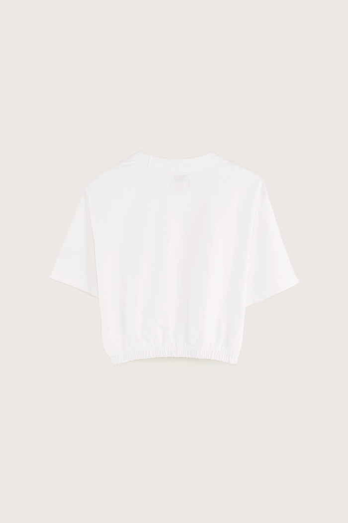 Bellerose T-shirt Court Blanc Manches Courtes Pour Filles