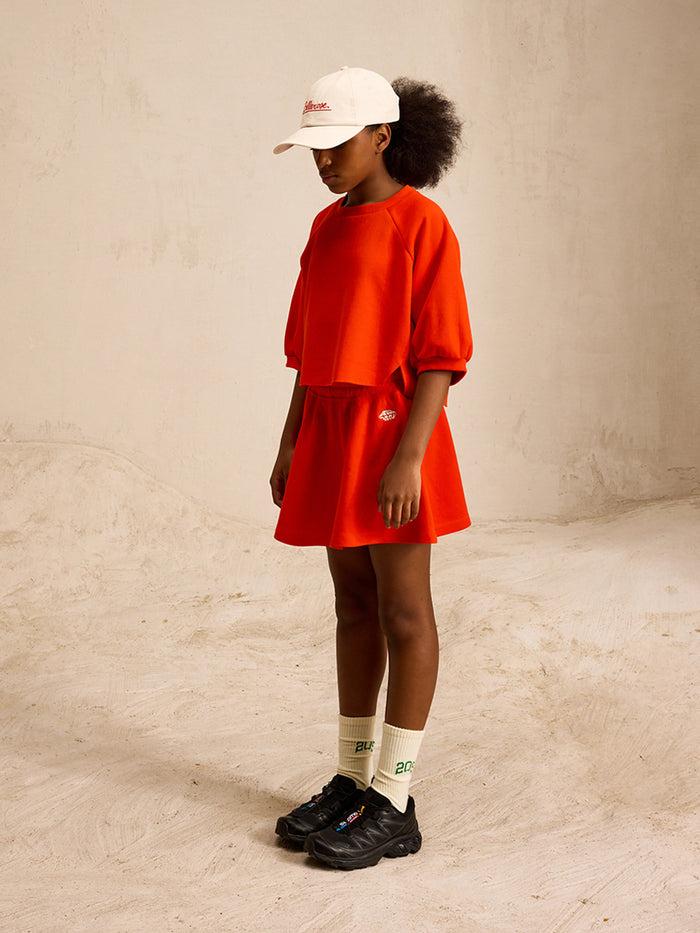 Bellerose T-shirt Court Rouge Manches Courtes Pour Filles