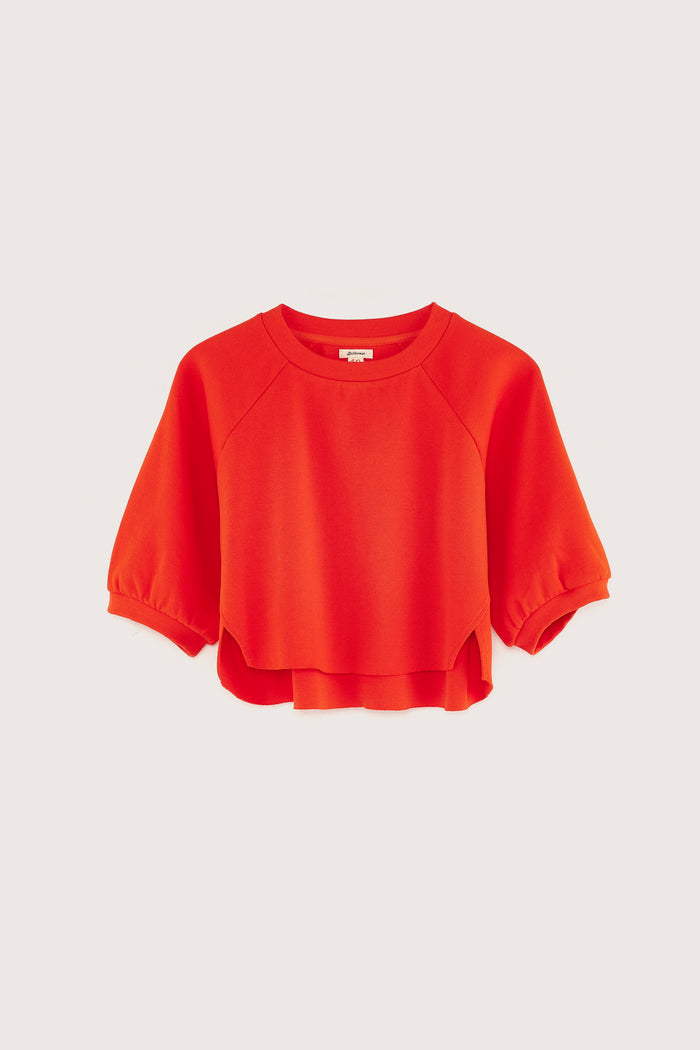 Bellerose T-shirt Court Rouge Manches Courtes Pour Filles