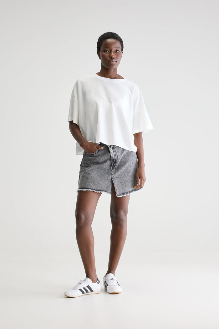 Bellerose T-shirt Cropped Oversize Blanc Pour Femmes