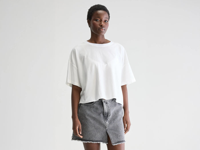 Bellerose T-shirt cropped oversize blanc pour femmes