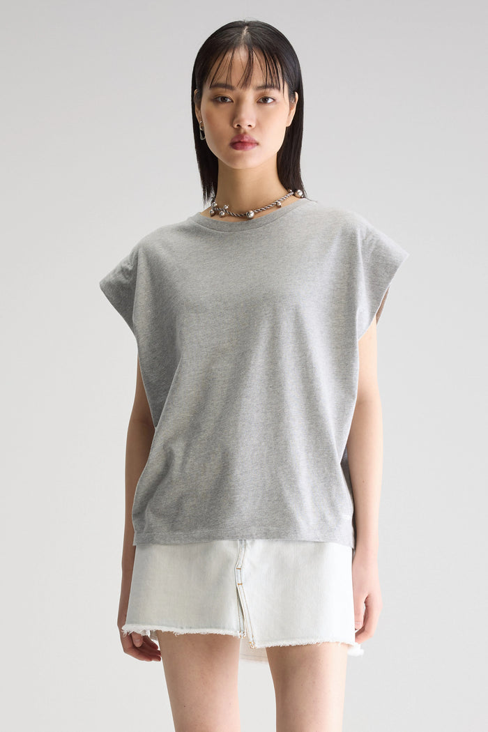 Bellerose T-shirt Gris Avec épaules Repliées Pour Femmes