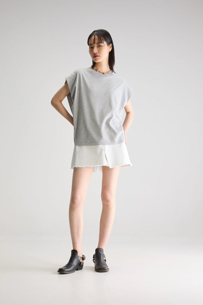 Bellerose T-shirt Gris Avec épaules Repliées Pour Femmes