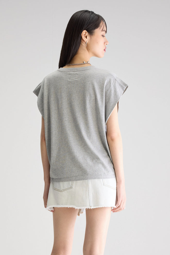Bellerose T-shirt Gris Avec épaules Repliées Pour Femmes