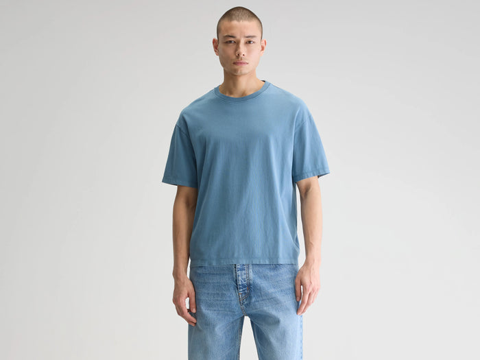 Bellerose T-shirt gris-bleu à manches courtes pour homme