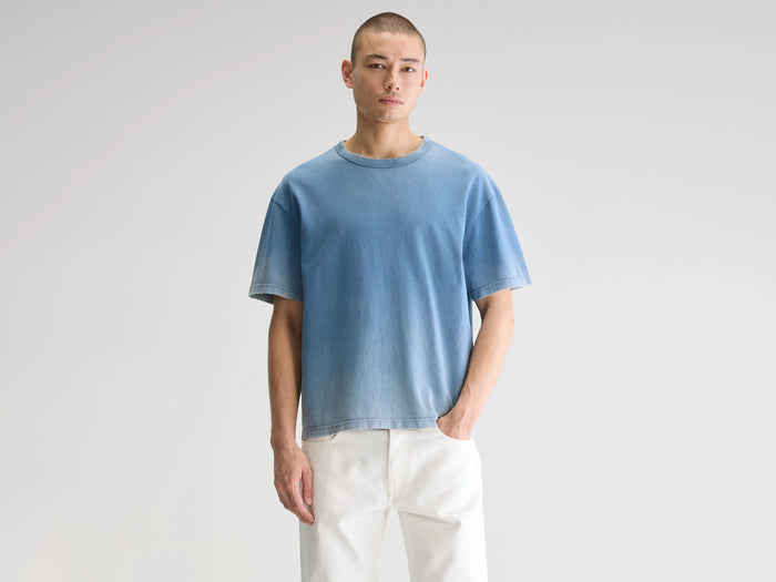 Bellerose T-shirt gris-bleu à manches courtes pour homme