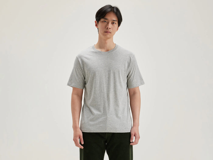 Bellerose T-shirt gris en coton à manches courtes pour hommes