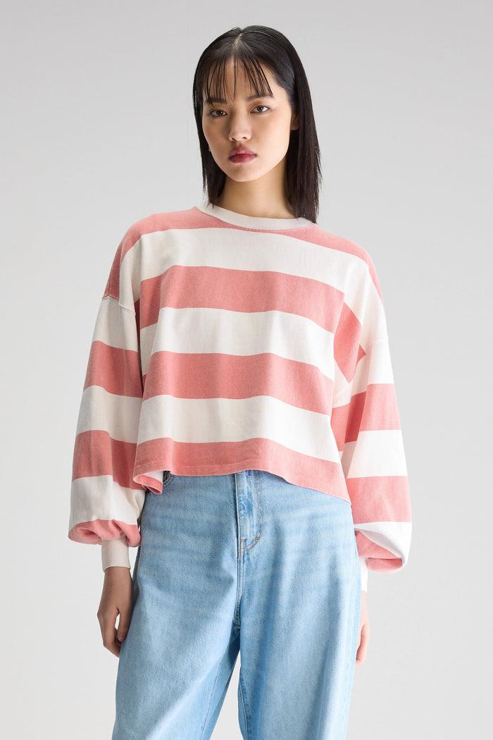 Bellerose T-shirt Manches Longues à Rayures Rouges Pour Femmes