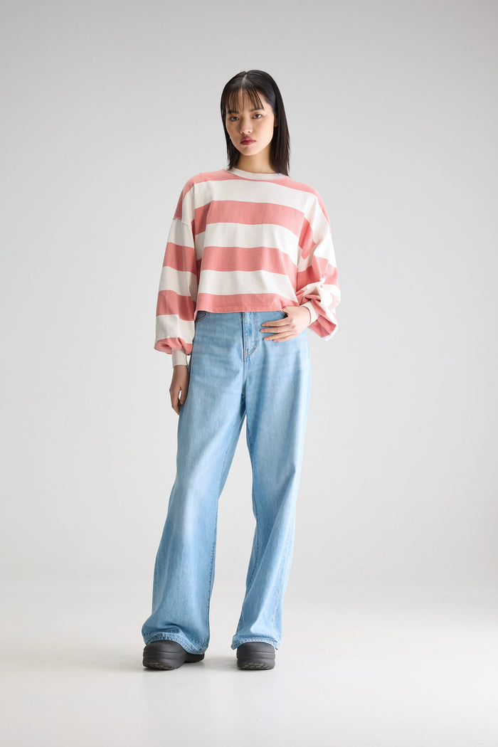 Bellerose T-shirt Manches Longues à Rayures Rouges Pour Femmes