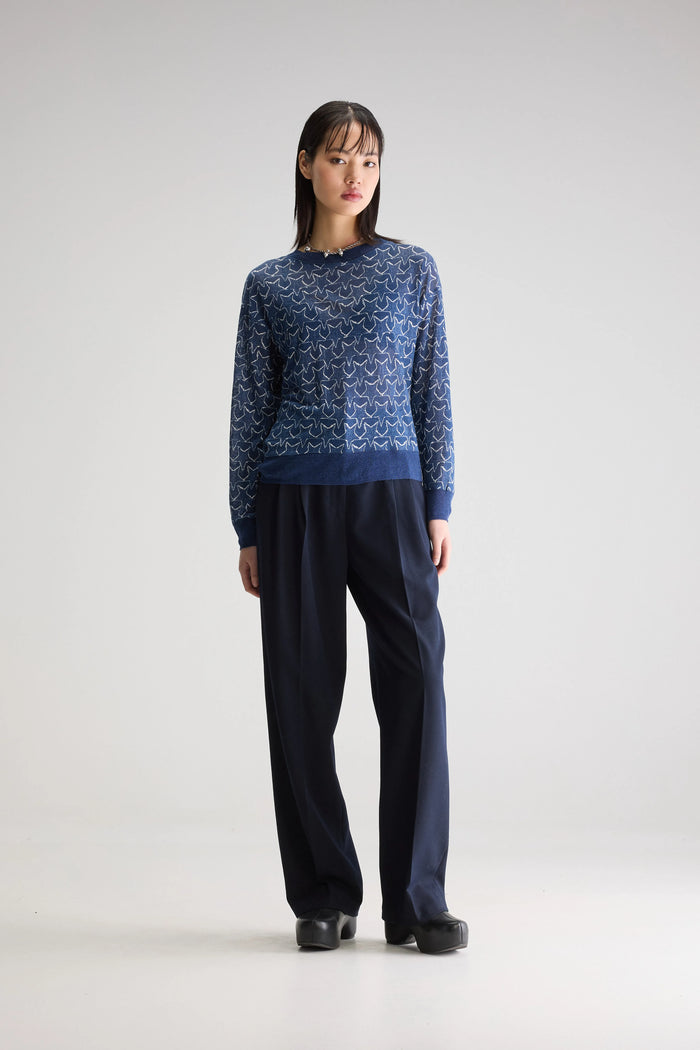 Bellerose T-shirt Manches Longues Imprimé étoilé Bleu Pour Femmes
