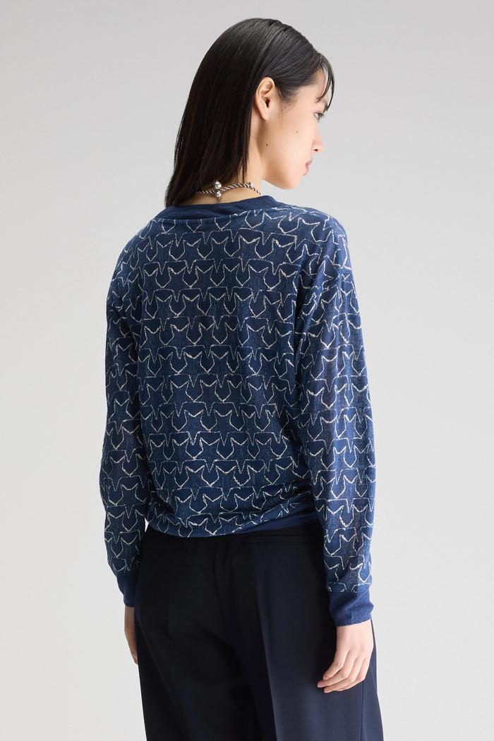 Bellerose T-shirt Manches Longues Imprimé étoilé Bleu Pour Femmes