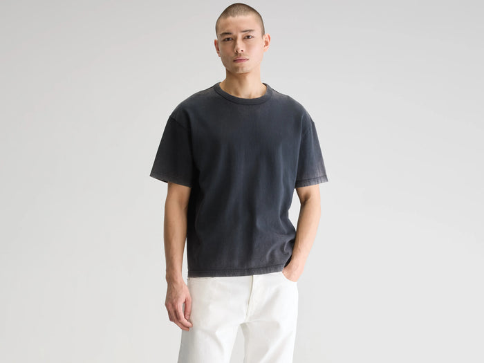 Bellerose T-shirt noir-bleu à manches courtes pour homme