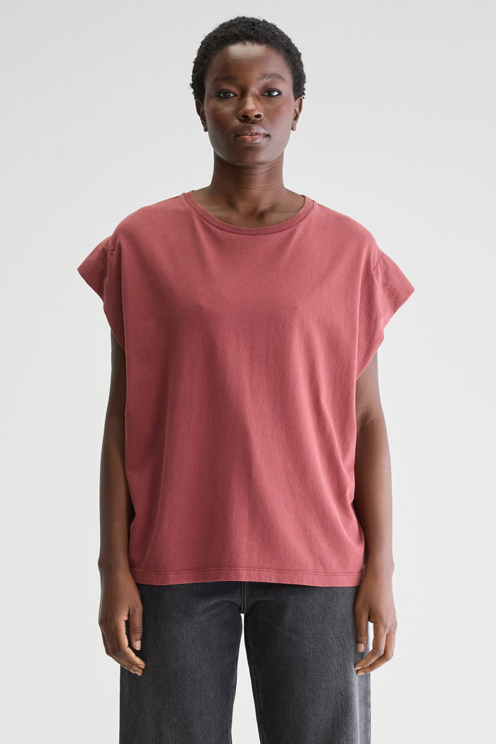 Bellerose T-shirt Rouge Avec épaules Repliées Pour Femmes