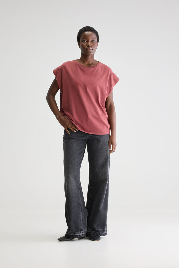 Bellerose T-shirt Rouge Avec épaules Repliées Pour Femmes