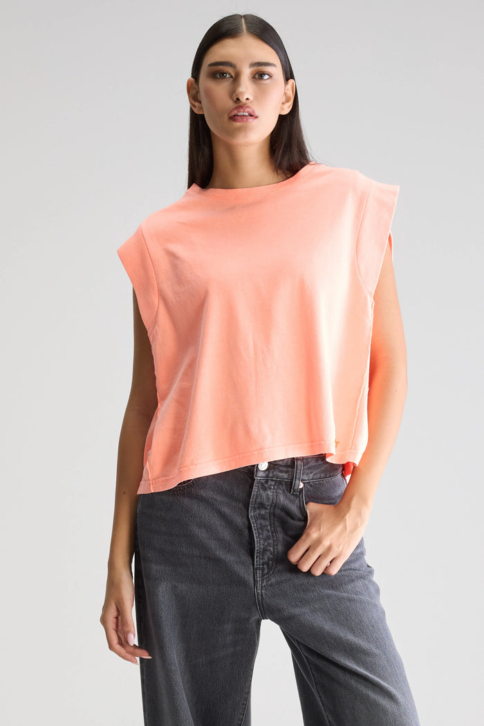 Bellerose T-Shirt Sans Manches Orange Néon Pour Femmes