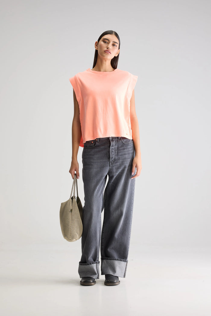 Bellerose T-Shirt Sans Manches Orange Néon Pour Femmes