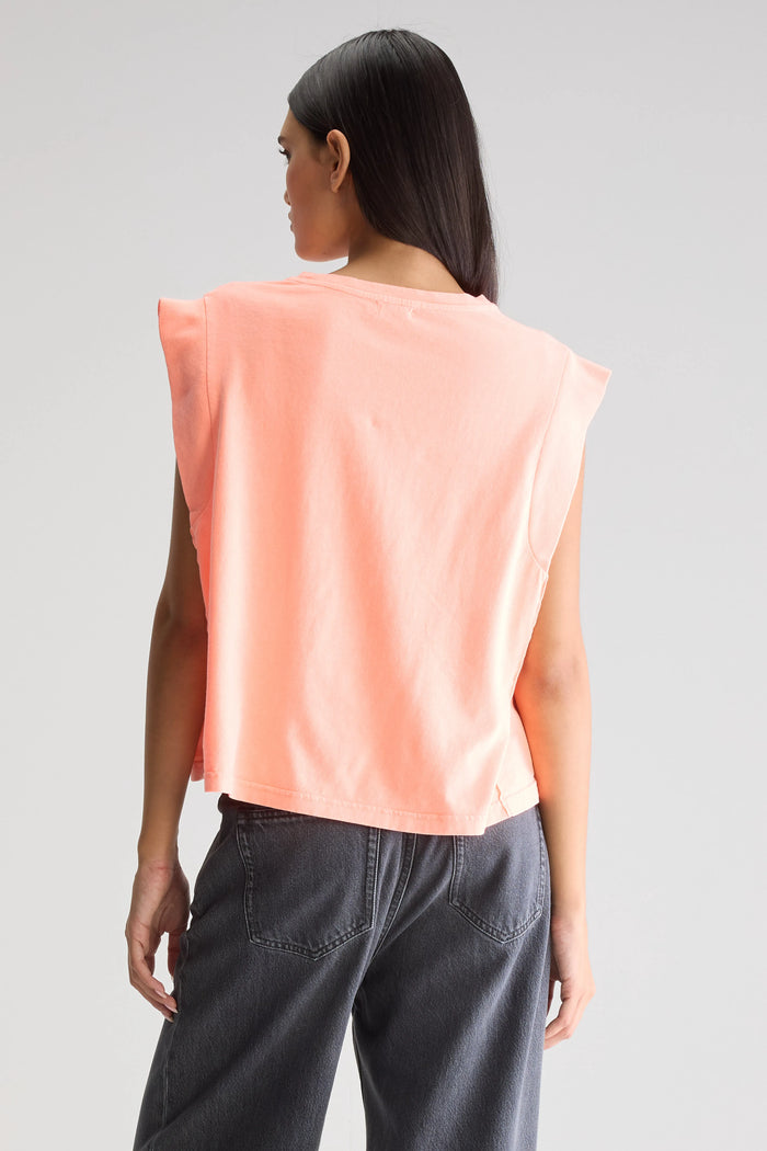 Bellerose T-Shirt Sans Manches Orange Néon Pour Femmes