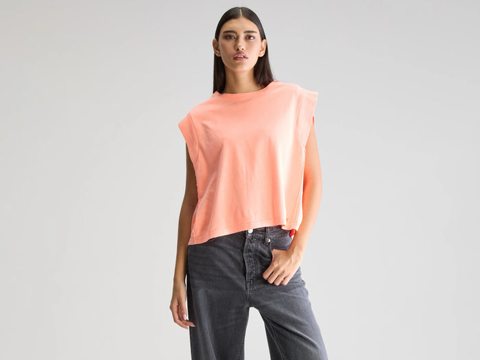 Bellerose T-Shirt Sans Manches Orange Néon Pour Femmes