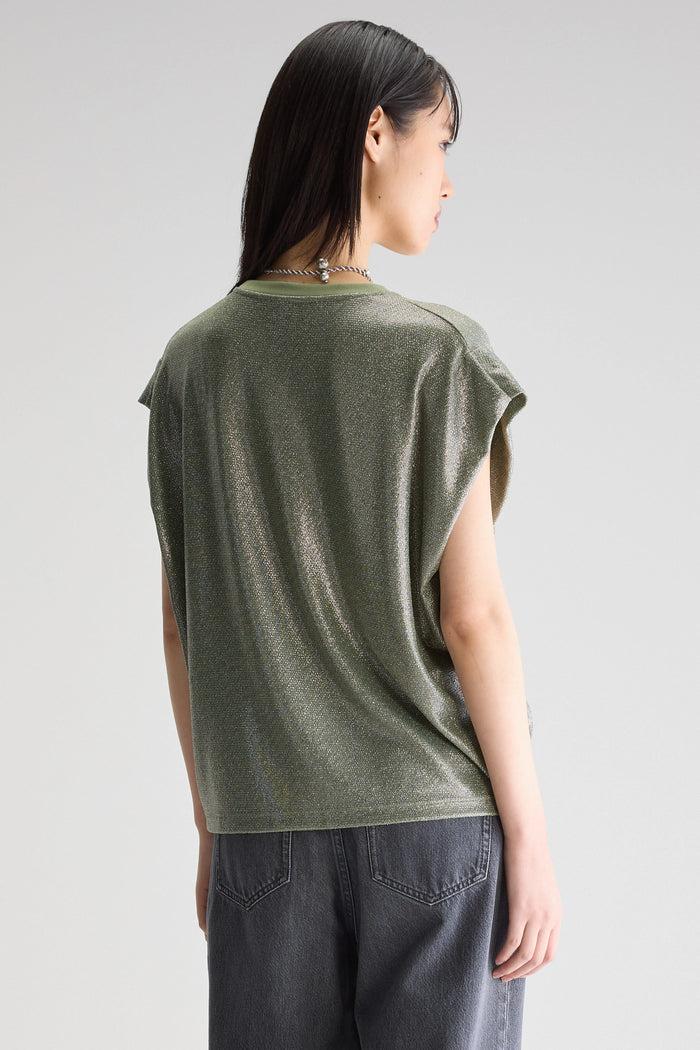 Bellerose T-shirt Vert Avec épaules Repliées Pour Femmes