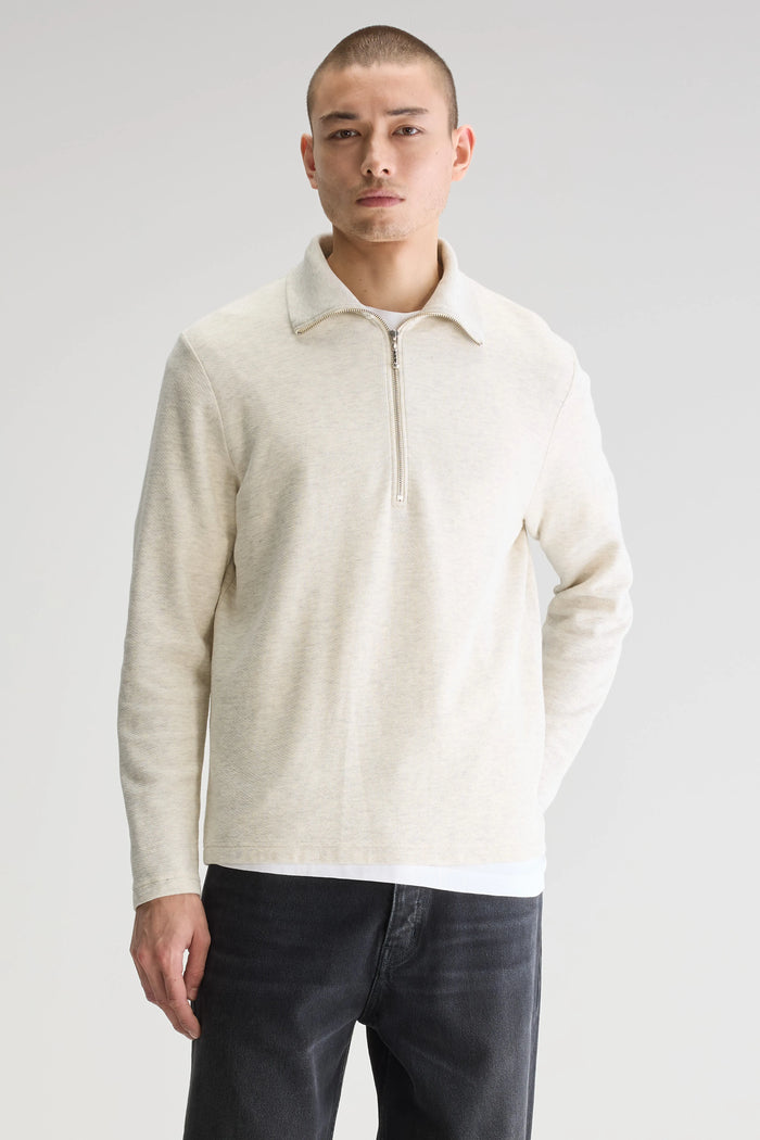 Bellerose T-shirt Zippé Beige à Manches Longues Pour Homme