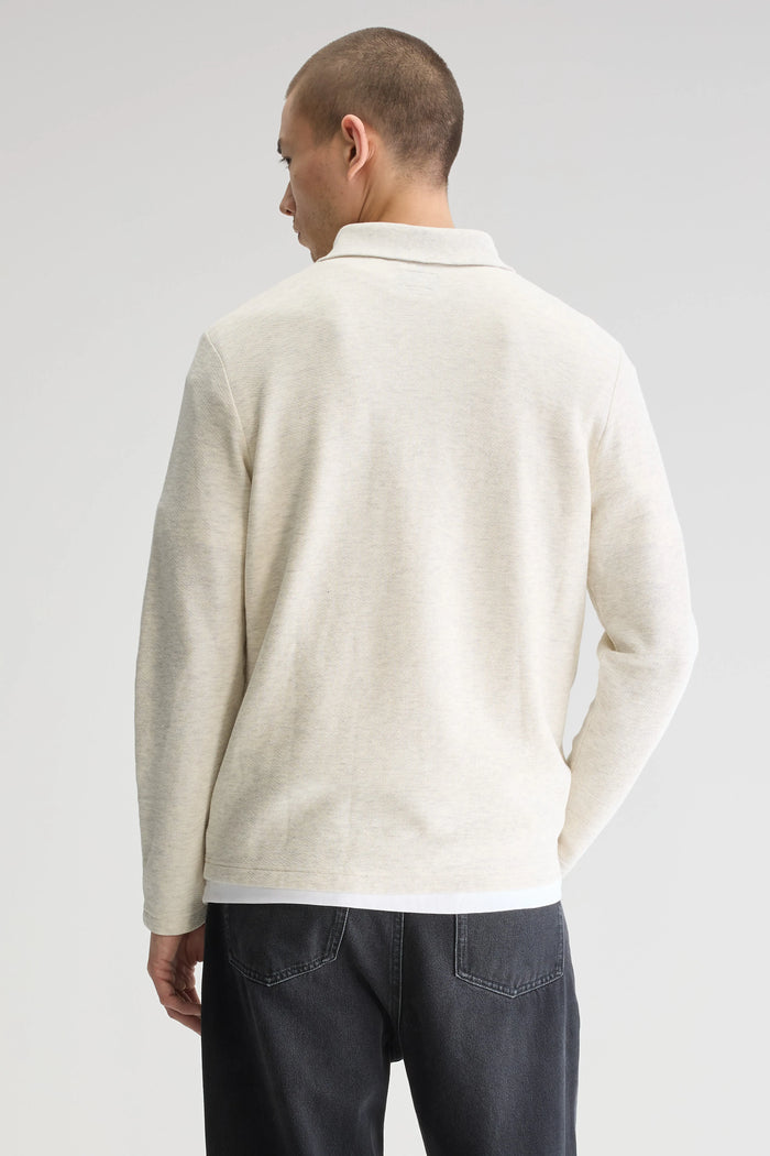 Bellerose T-shirt Zippé Beige à Manches Longues Pour Homme
