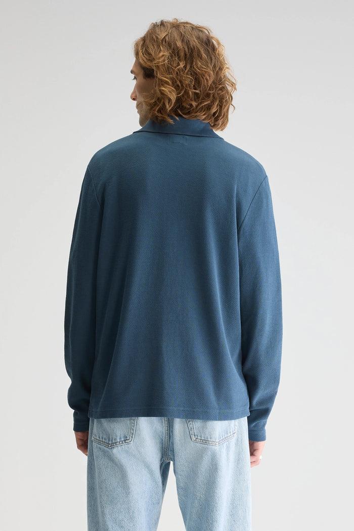 Bellerose T-shirt Zippé Bleu à Manches Longues Pour Homme