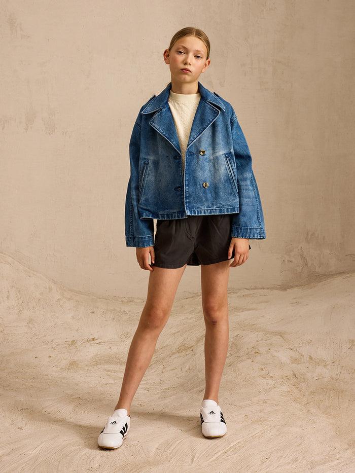 Bellerose Trench Court En Jean Oversize Pour Filles