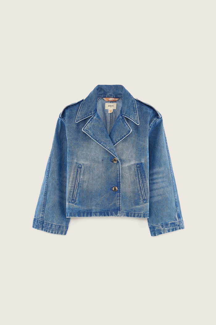 Bellerose Trench Court En Jean Oversize Pour Filles