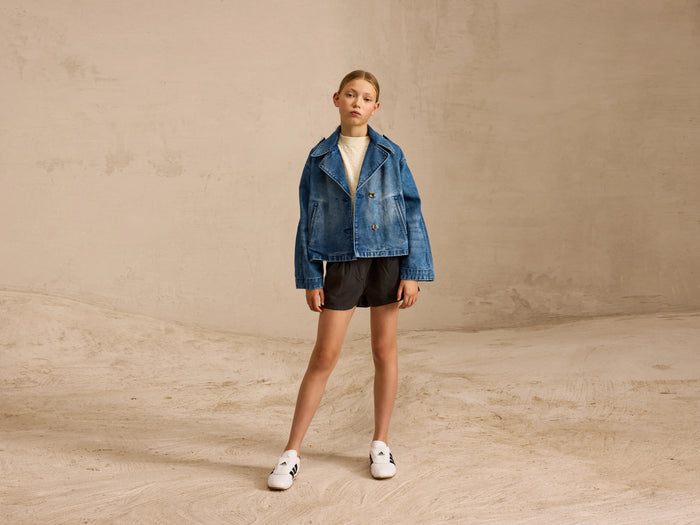 Bellerose Trench court en jean oversize pour filles