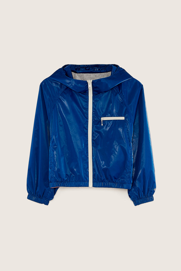 Bellerose Veste à Capuche Réversible Bleue Pour Filles