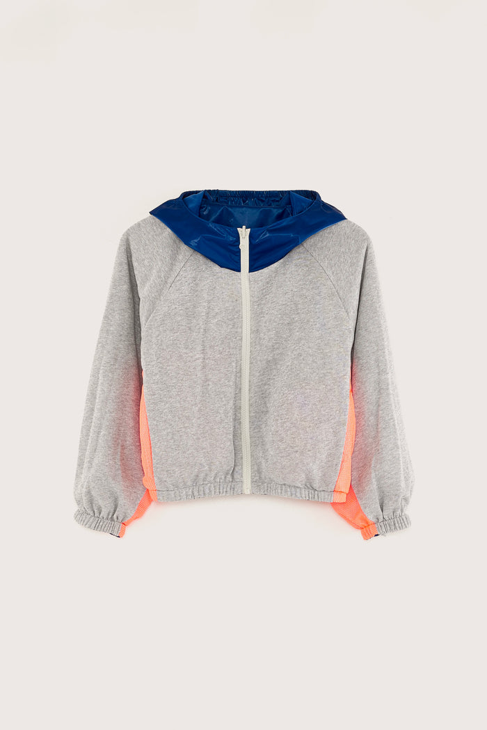 Bellerose Veste à Capuche Réversible Bleue Pour Filles
