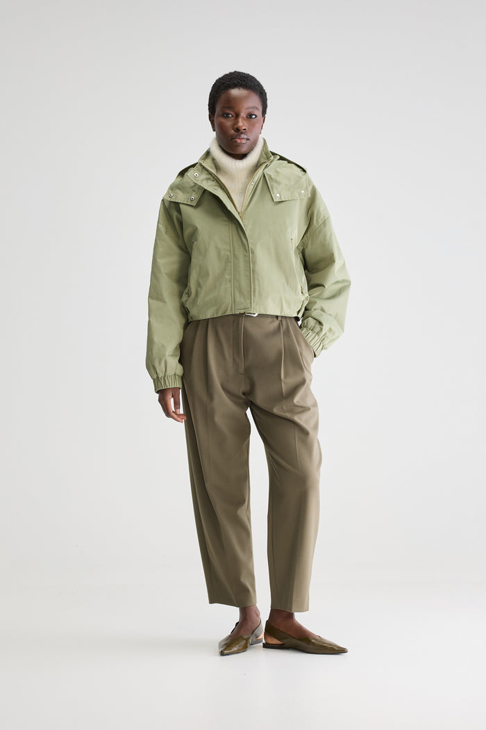 Bellerose Veste Courte Imperméable Verte Pour Femmes