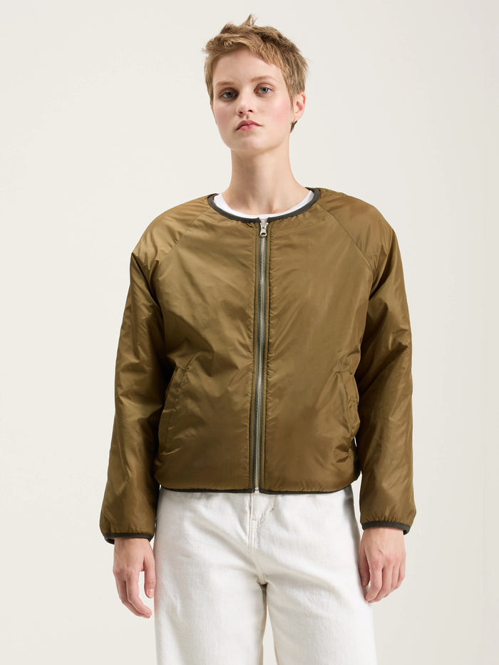 Bellerose Veste Réversible En Teddy Kaki Et écru Pour Femmes