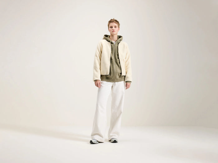 Bellerose Veste réversible en teddy kaki et écru pour femmes