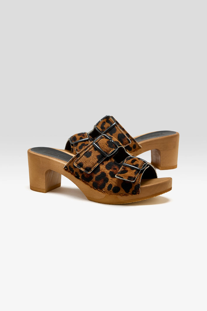 Bosabo Bosabo Guepard Hair-On Leather Heel Sandals