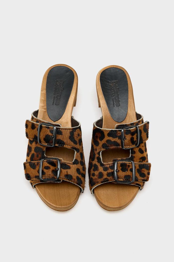 Bosabo Bosabo Guepard Hair-On Leather Heel Sandals