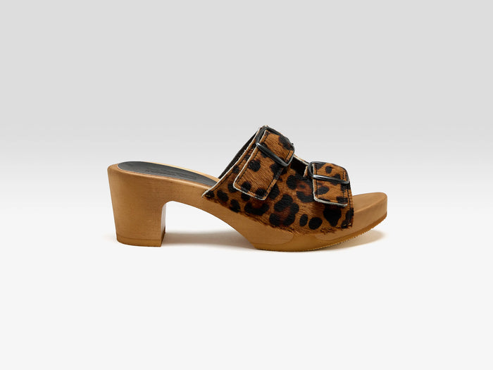 Bosabo Bosabo Guepard Hair-On Leather Heel Sandals