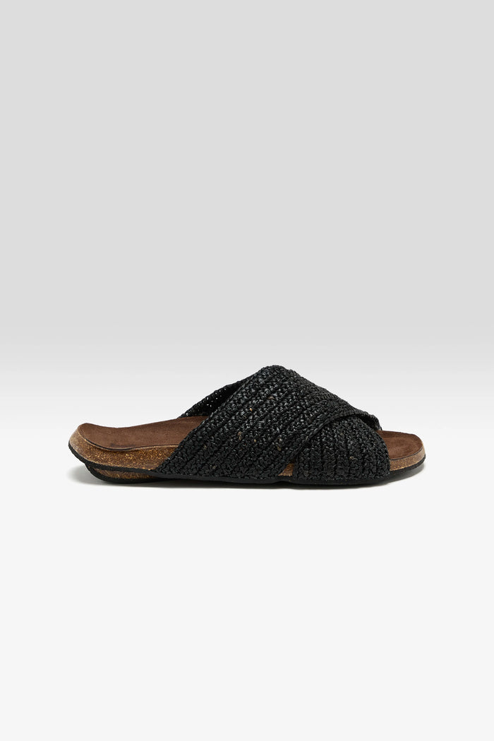 Bosabo Bosabo Raphia Noir Sandals