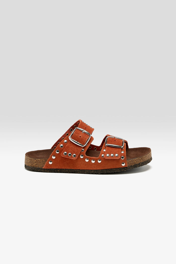 Bosabo Bosabo Rivet Rust Suede Sandals