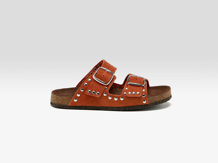 Bosabo Bosabo Rivet Rust Suede Sandals