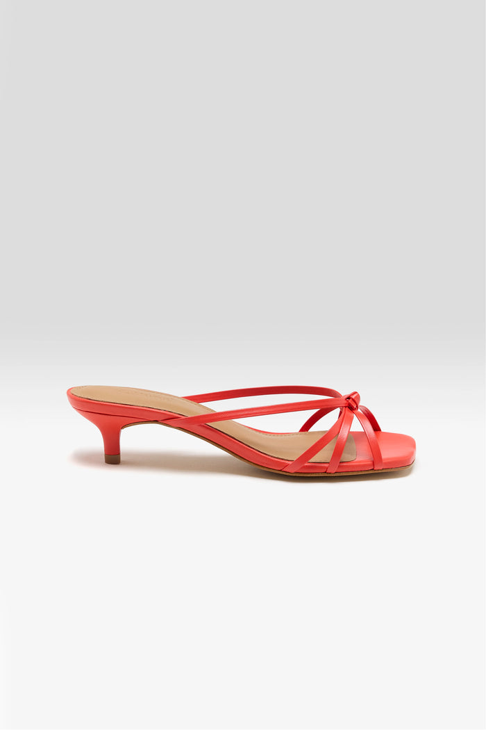 Flattered Flattered Eunisa Kitten Heel Poppy Red Sandals
